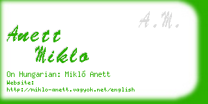 anett miklo business card